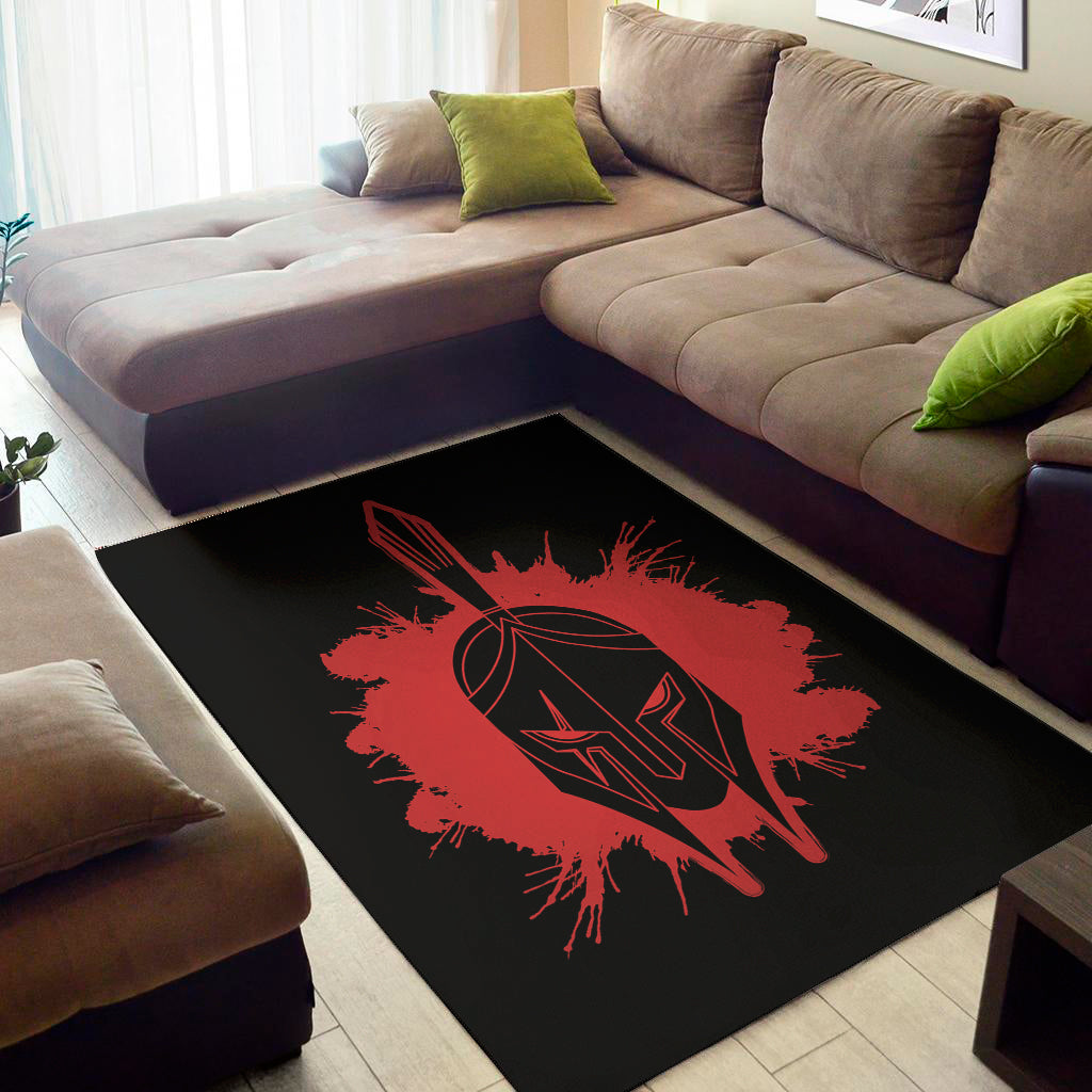 Bloody Spartan Warrior Print Area Rug