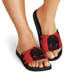 Bloody Spartan Warrior Print Black Slide Sandals