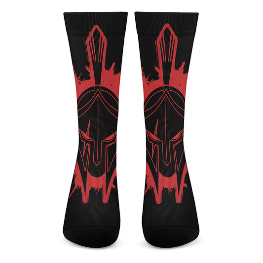Bloody Spartan Warrior Print Crew Socks