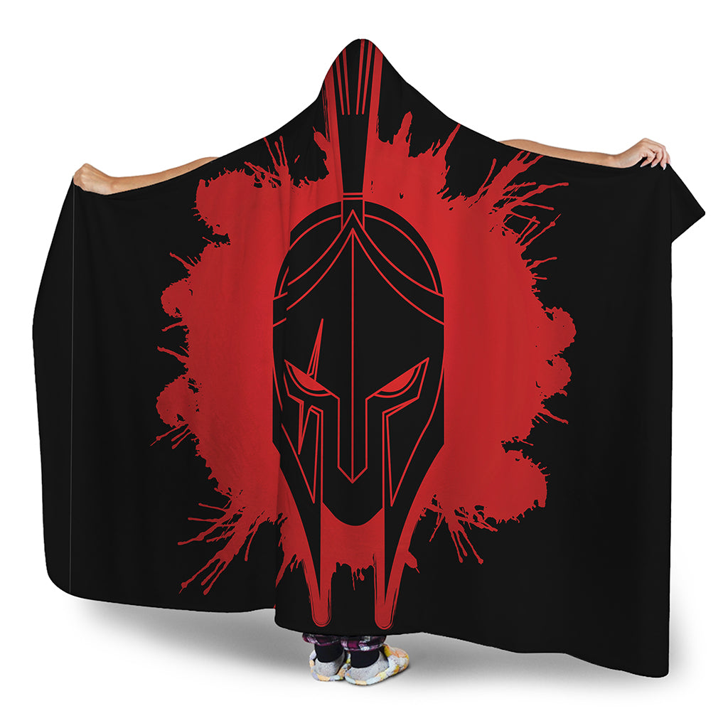 Bloody Spartan Warrior Print Hooded Blanket