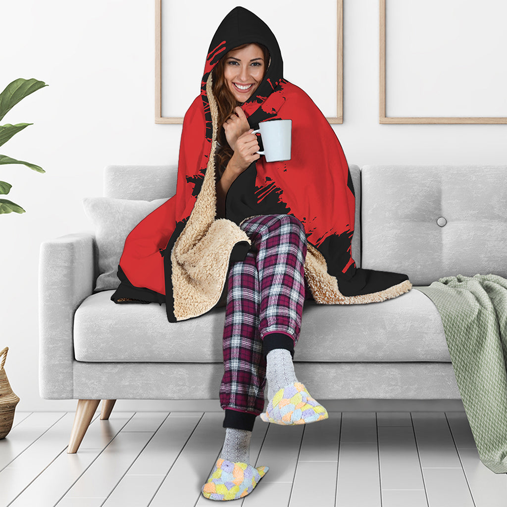 Bloody Spartan Warrior Print Hooded Blanket