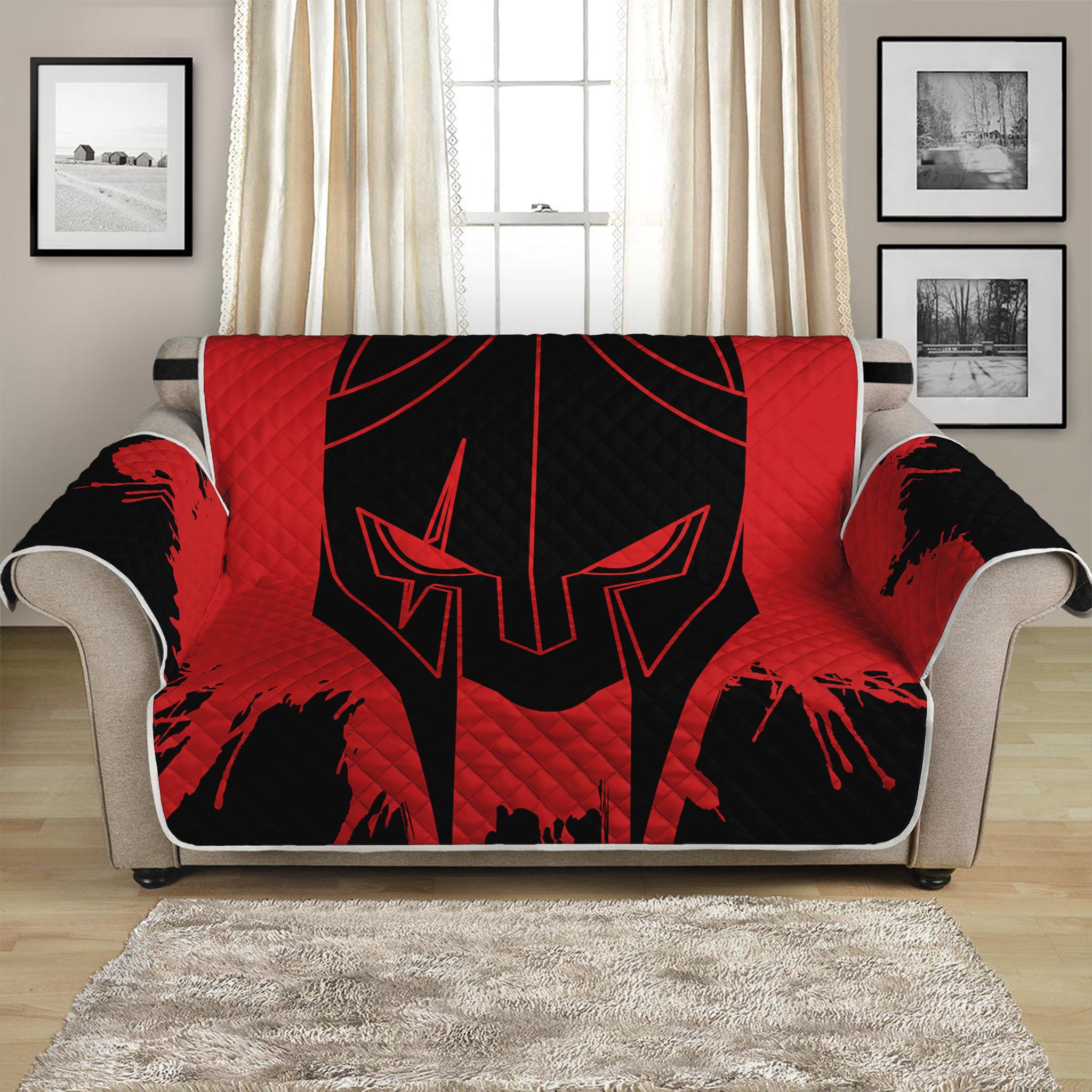 Bloody Spartan Warrior Print Loveseat Protector