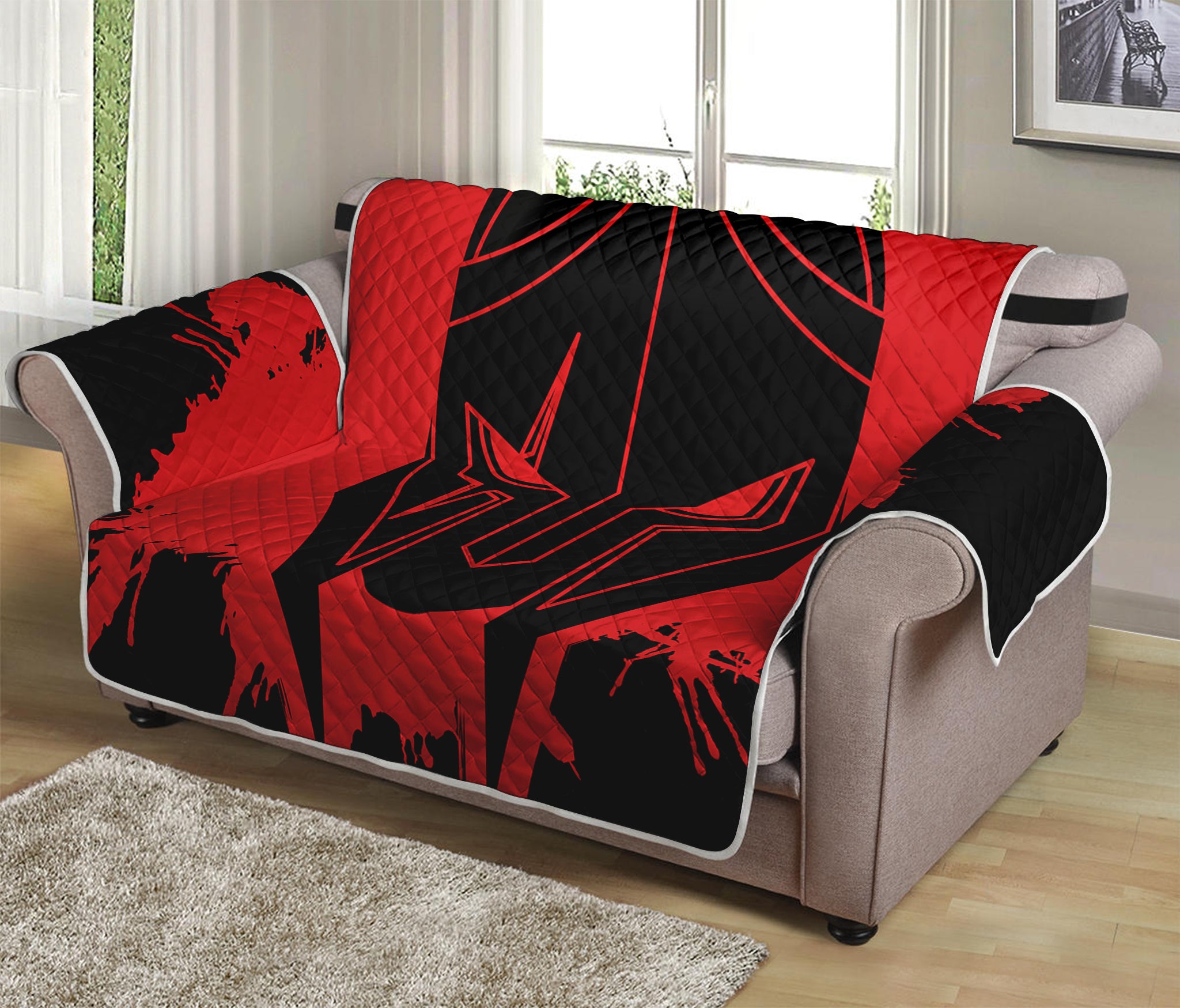 Bloody Spartan Warrior Print Loveseat Protector