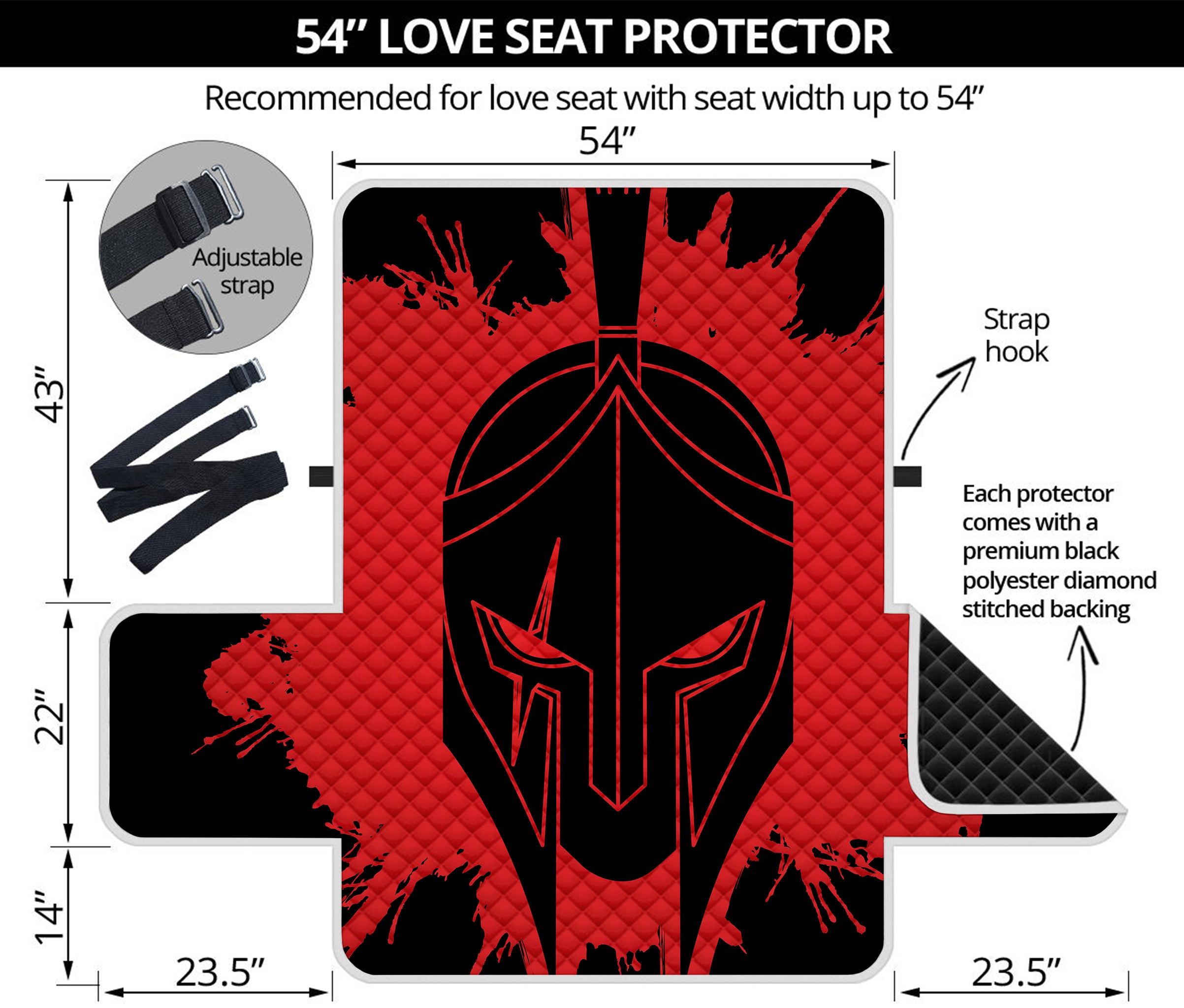 Bloody Spartan Warrior Print Loveseat Protector