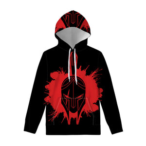 Bloody Spartan Warrior Print Pullover Hoodie