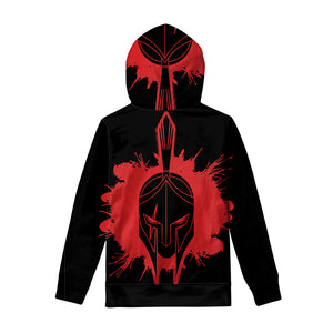 Bloody Spartan Warrior Print Pullover Hoodie