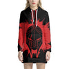 Bloody Spartan Warrior Print Pullover Hoodie Dress