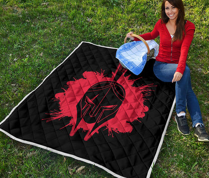 Bloody Spartan Warrior Print Quilt