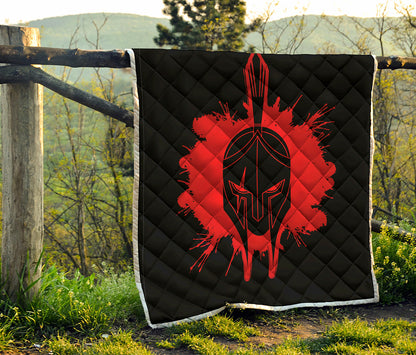Bloody Spartan Warrior Print Quilt