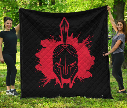Bloody Spartan Warrior Print Quilt
