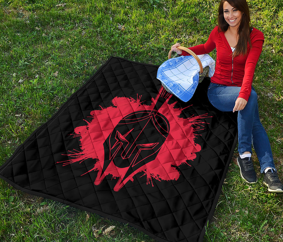 Bloody Spartan Warrior Print Quilt