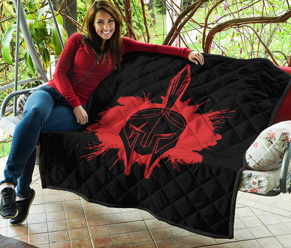 Bloody Spartan Warrior Print Quilt