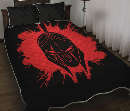 Bloody Spartan Warrior Print Quilt Bed Set