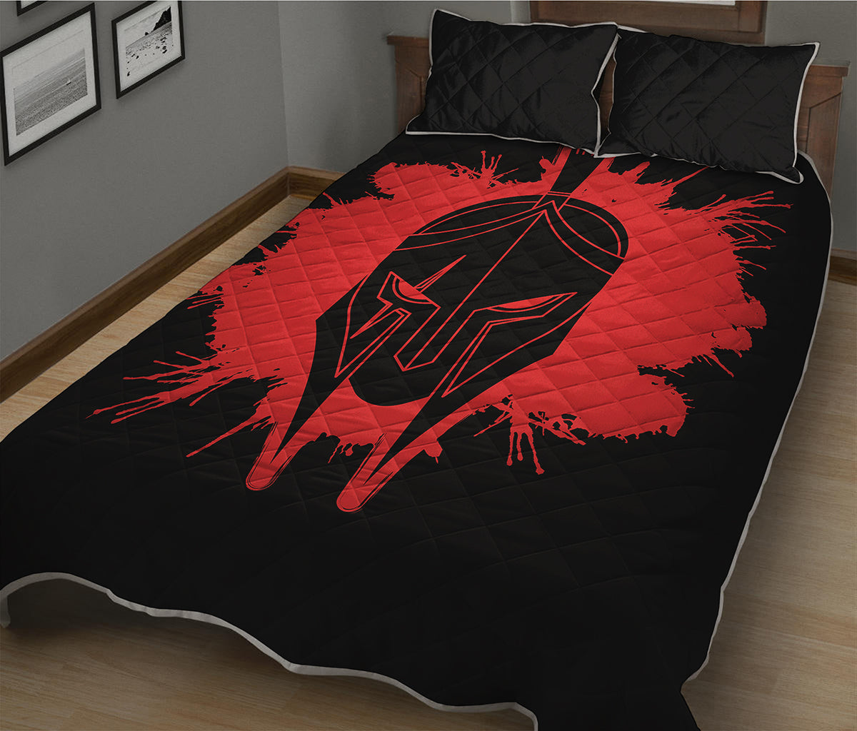 Bloody Spartan Warrior Print Quilt Bed Set