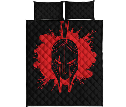 Bloody Spartan Warrior Print Quilt Bed Set
