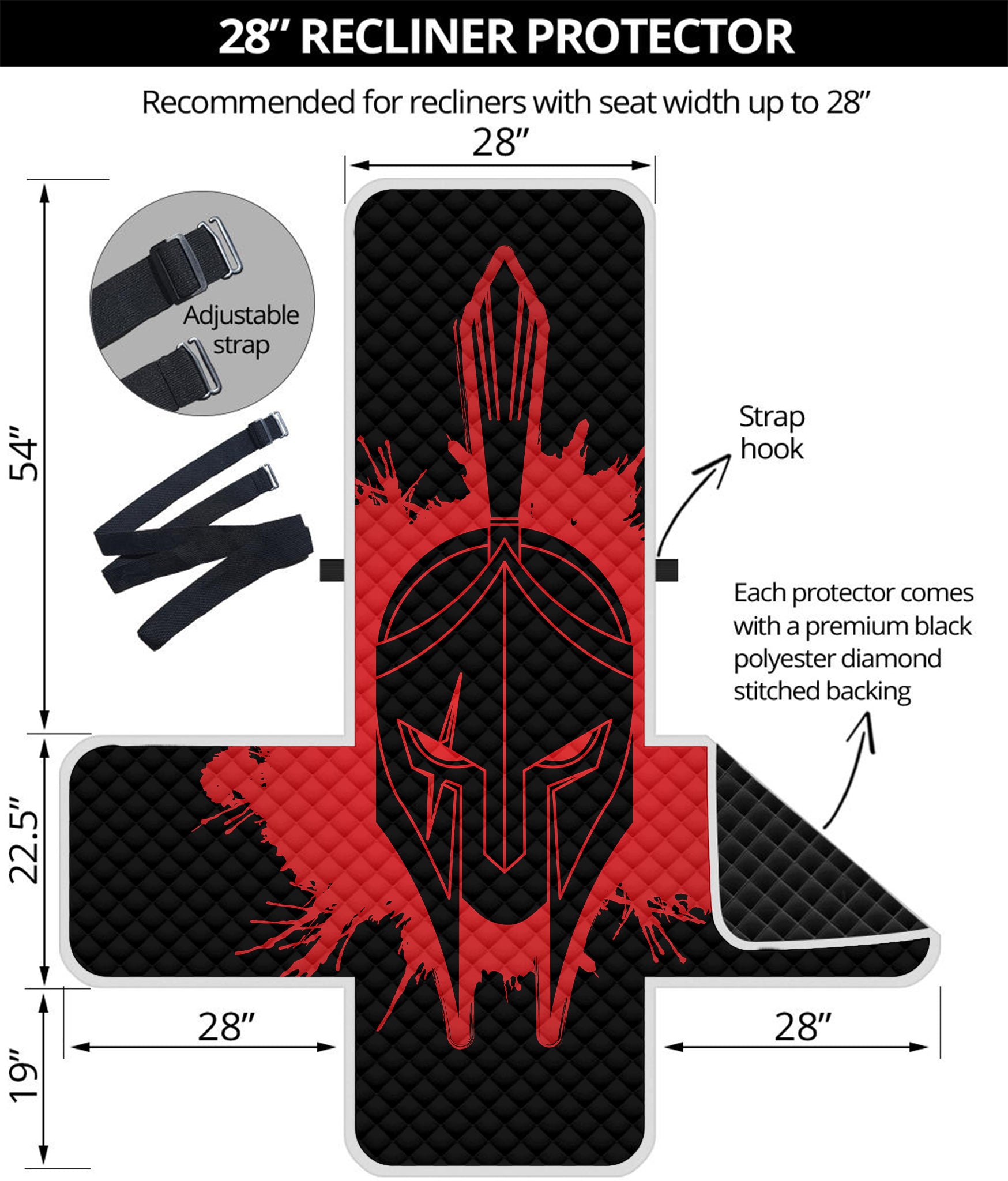 Bloody Spartan Warrior Print Recliner Protector