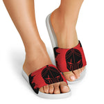 Bloody Spartan Warrior Print White Slide Sandals