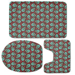 Bloody Zombie Pattern Print 3 Piece Bath Mat Set