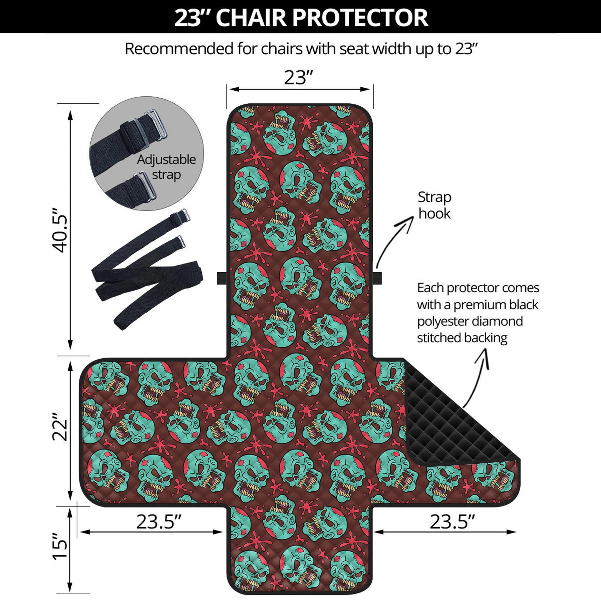 Bloody Zombie Pattern Print Armchair Protector