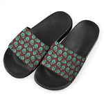 Bloody Zombie Pattern Print Black Slide Sandals