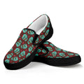 Bloody Zombie Pattern Print Black Slip On Sneakers