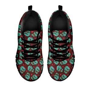 Bloody Zombie Pattern Print Black Sneakers