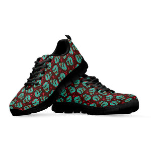 Bloody Zombie Pattern Print Black Sneakers