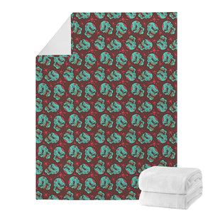 Bloody Zombie Pattern Print Blanket