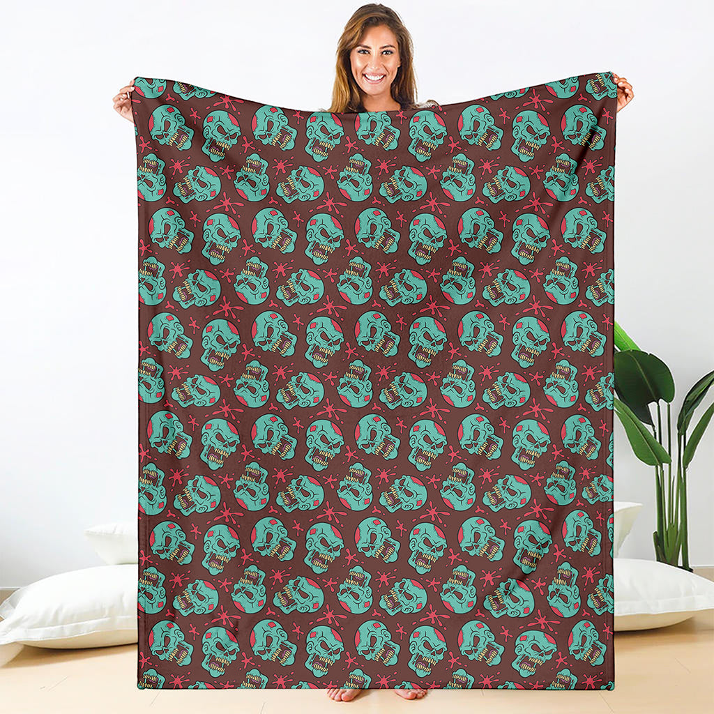 Bloody Zombie Pattern Print Blanket