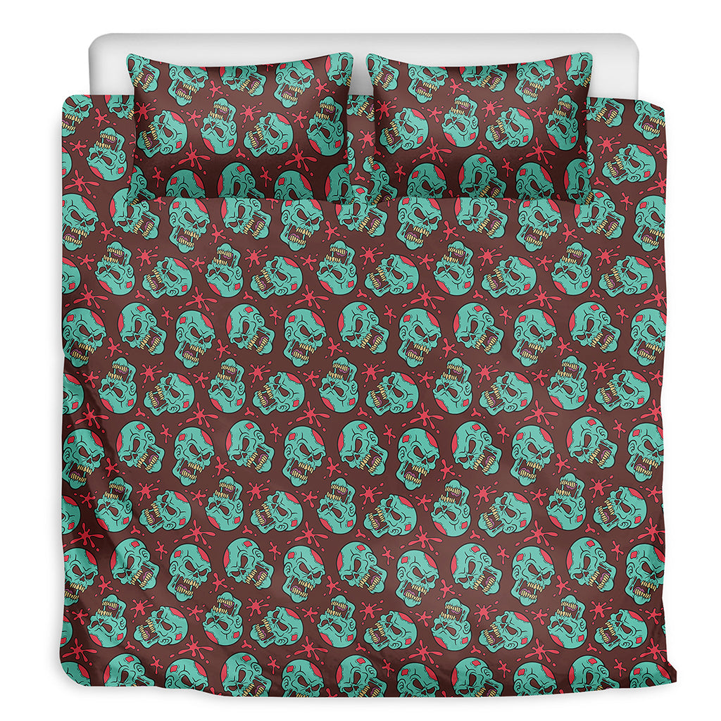 Bloody Zombie Pattern Print Duvet Cover Bedding Set