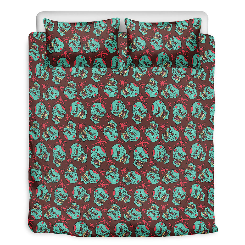 Bloody Zombie Pattern Print Duvet Cover Bedding Set