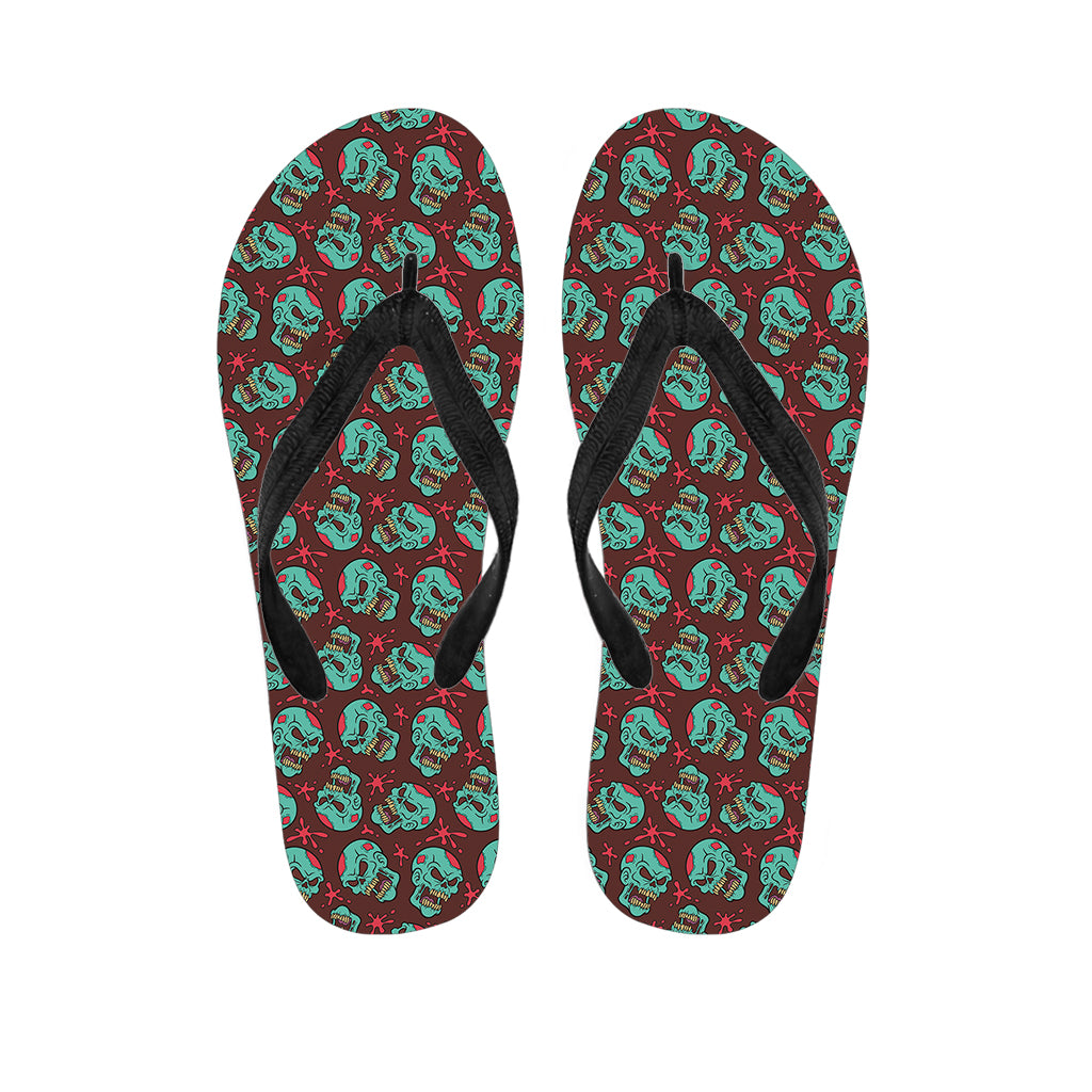 Bloody Zombie Pattern Print Flip Flops