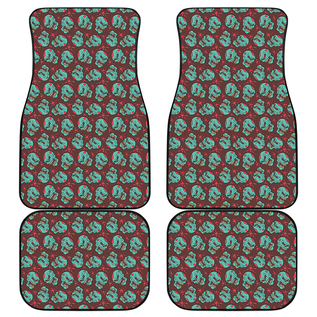 Bloody Zombie Pattern Print Front and Back Car Floor Mats