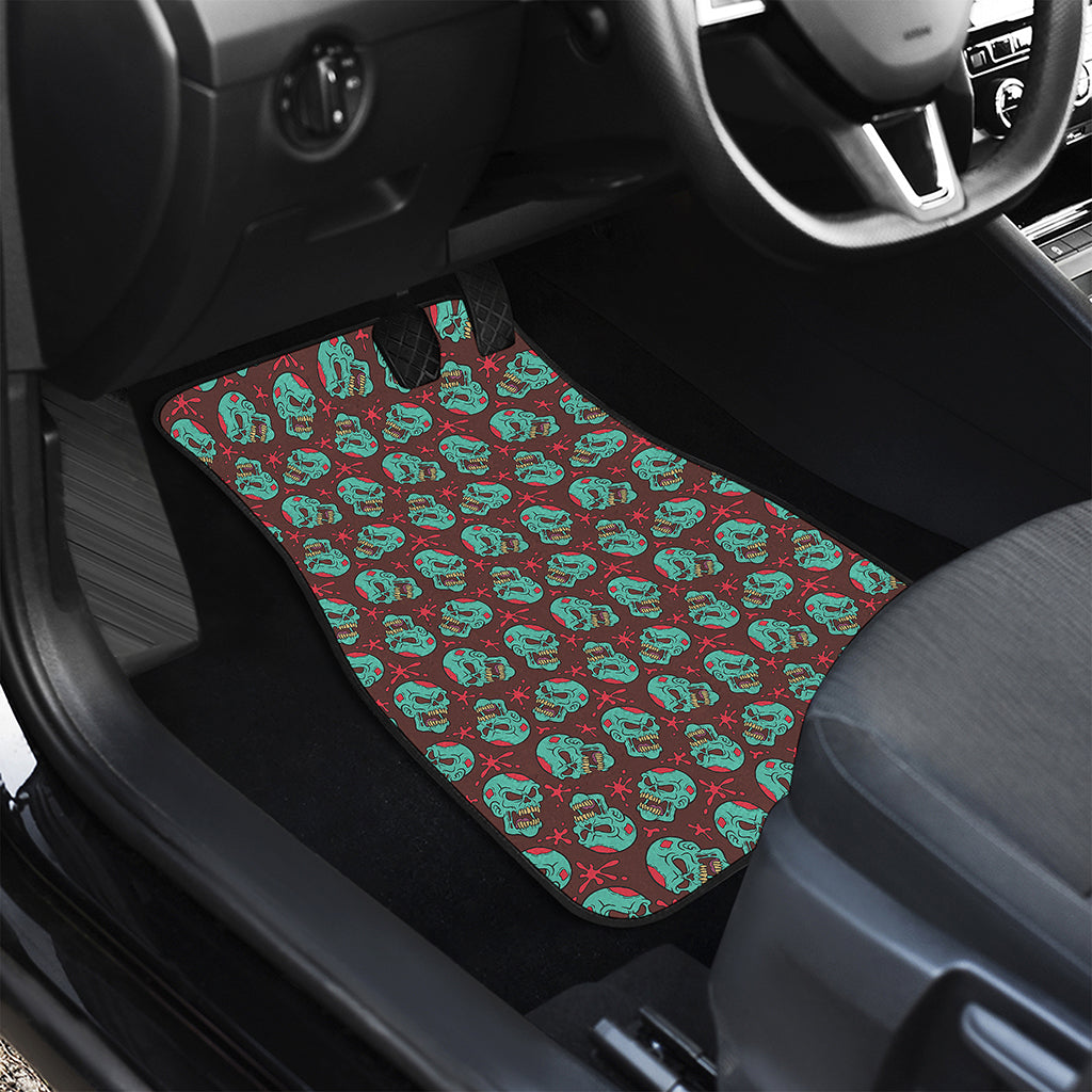 Bloody Zombie Pattern Print Front and Back Car Floor Mats