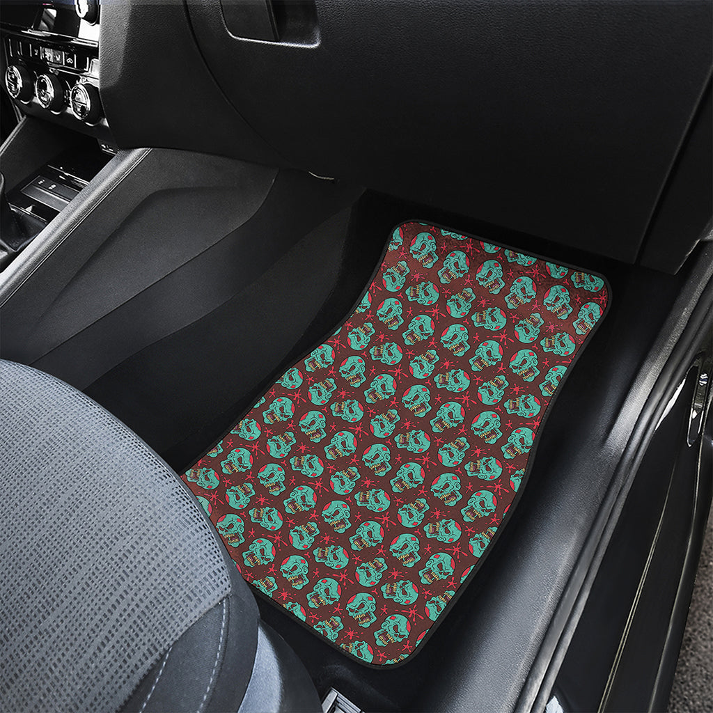 Bloody Zombie Pattern Print Front and Back Car Floor Mats