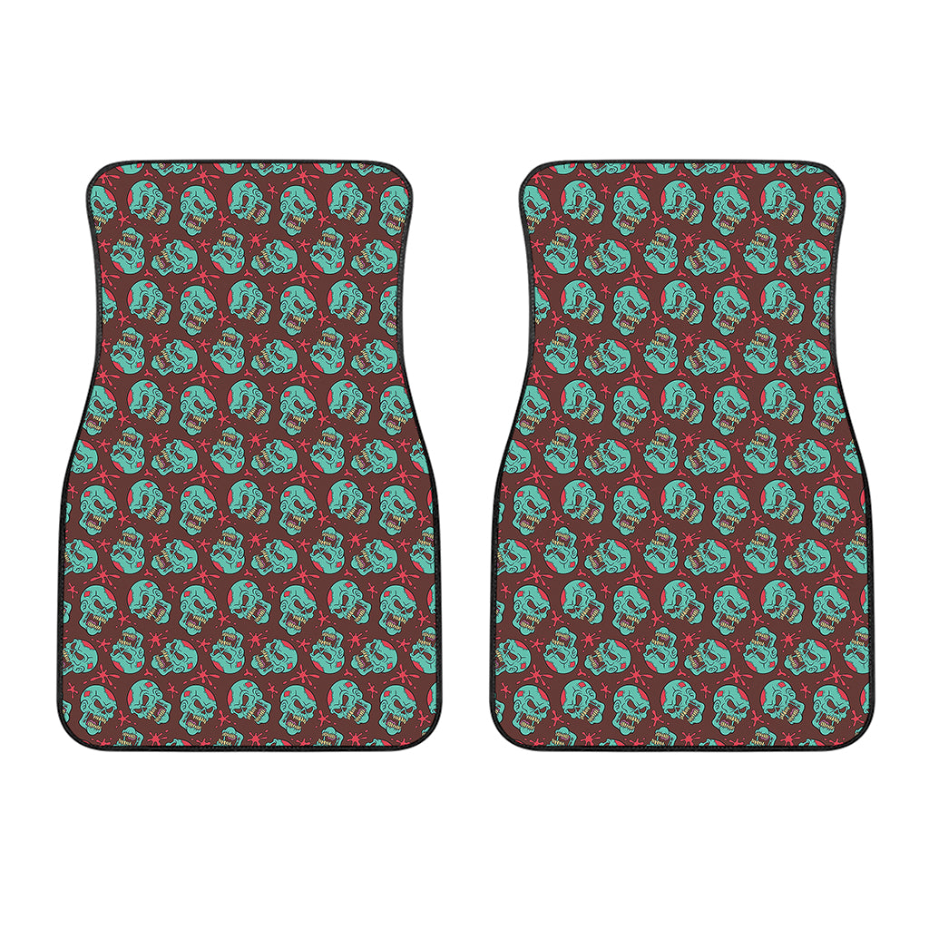 Bloody Zombie Pattern Print Front Car Floor Mats