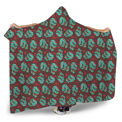Bloody Zombie Pattern Print Hooded Blanket