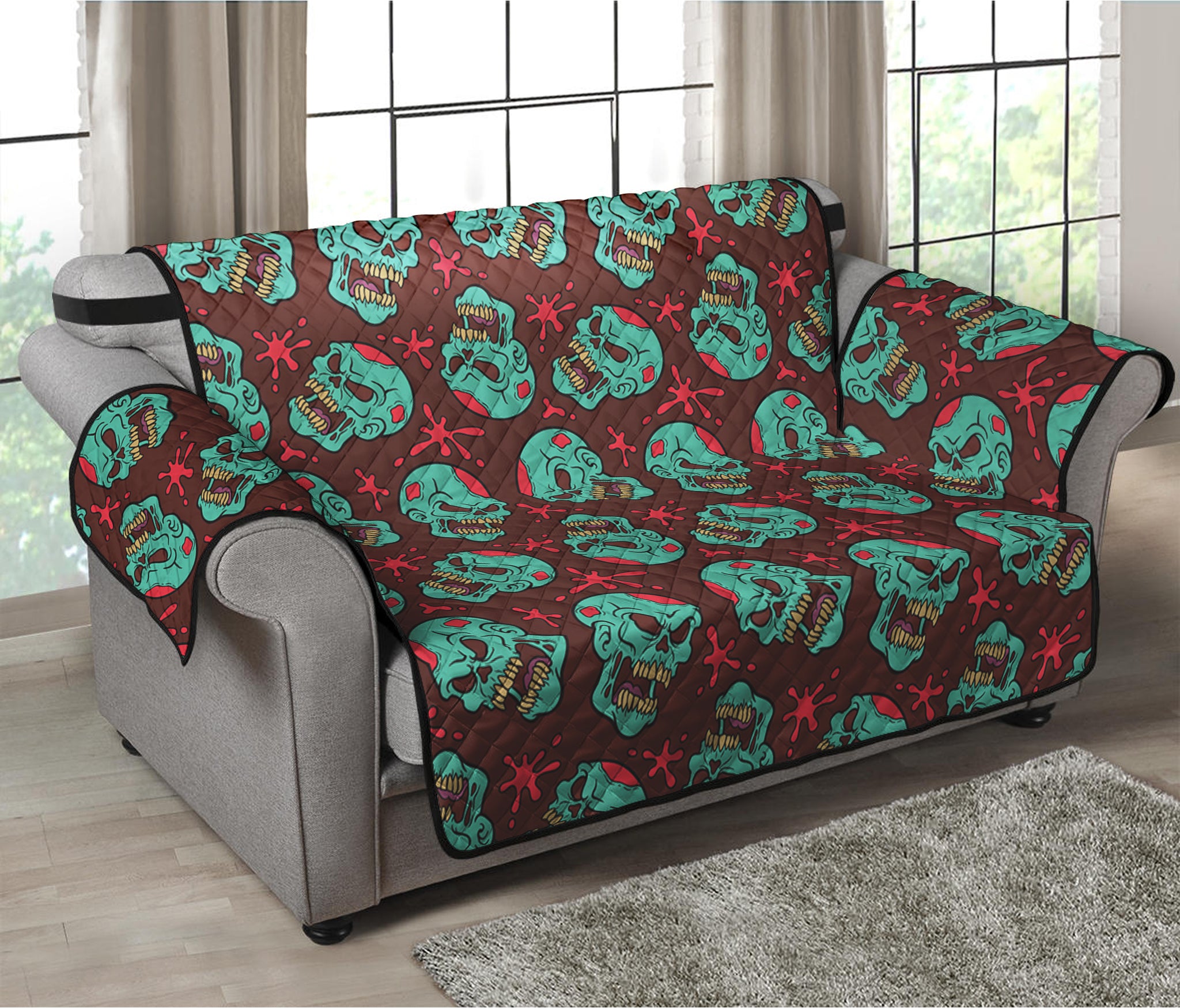 Bloody Zombie Pattern Print Loveseat Protector