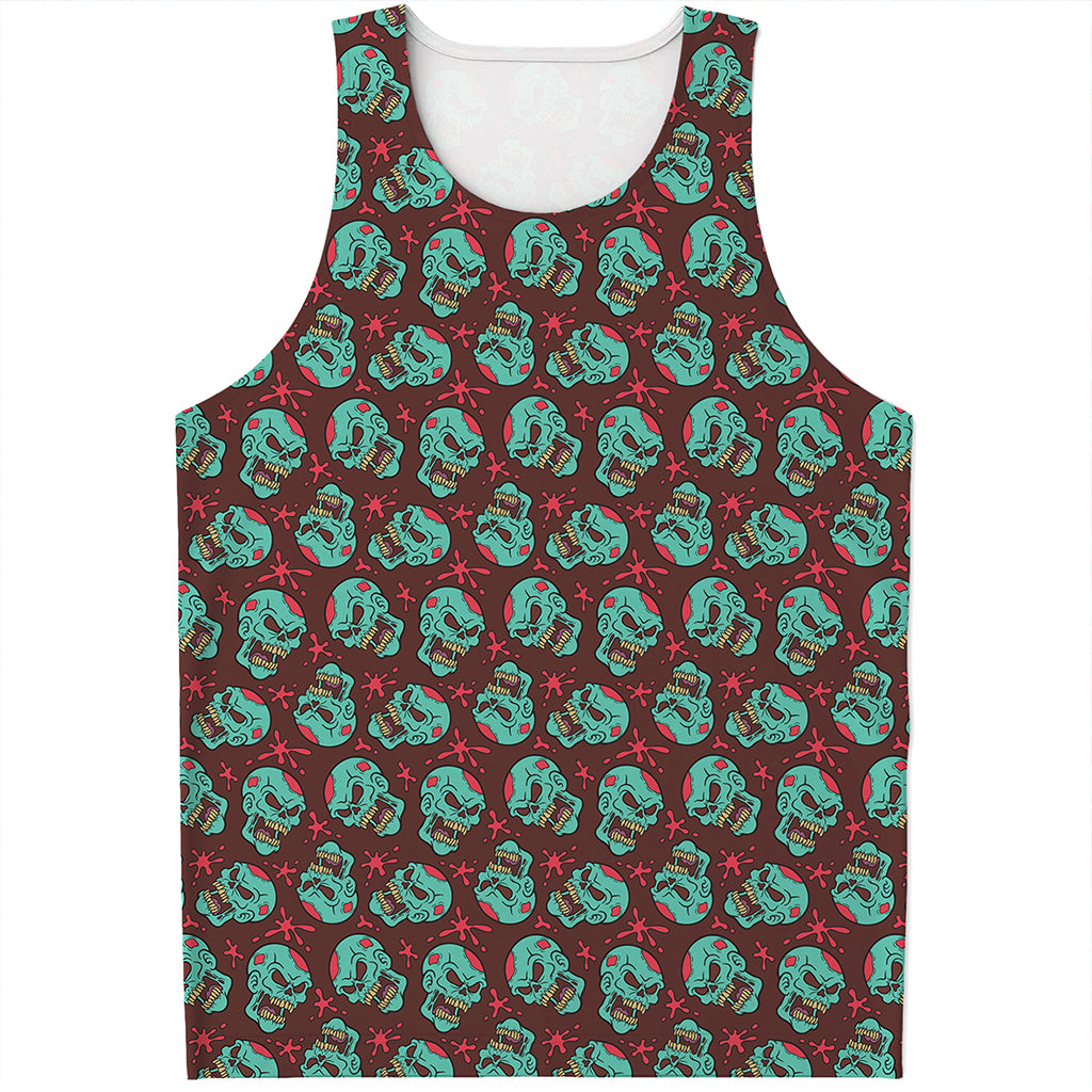 Bloody Zombie Pattern Print Men's Tank Top