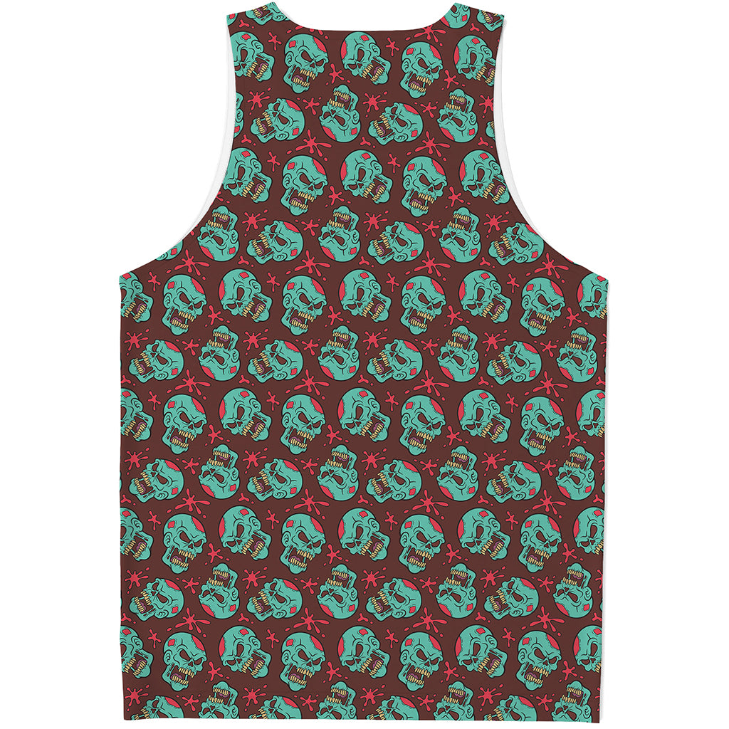 Bloody Zombie Pattern Print Men's Tank Top