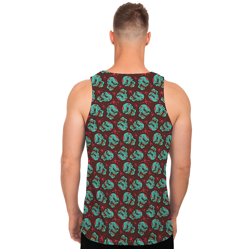 Bloody Zombie Pattern Print Men's Tank Top