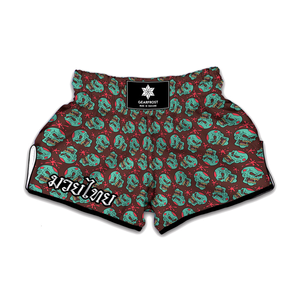 Bloody Zombie Pattern Print Muay Thai Boxing Shorts