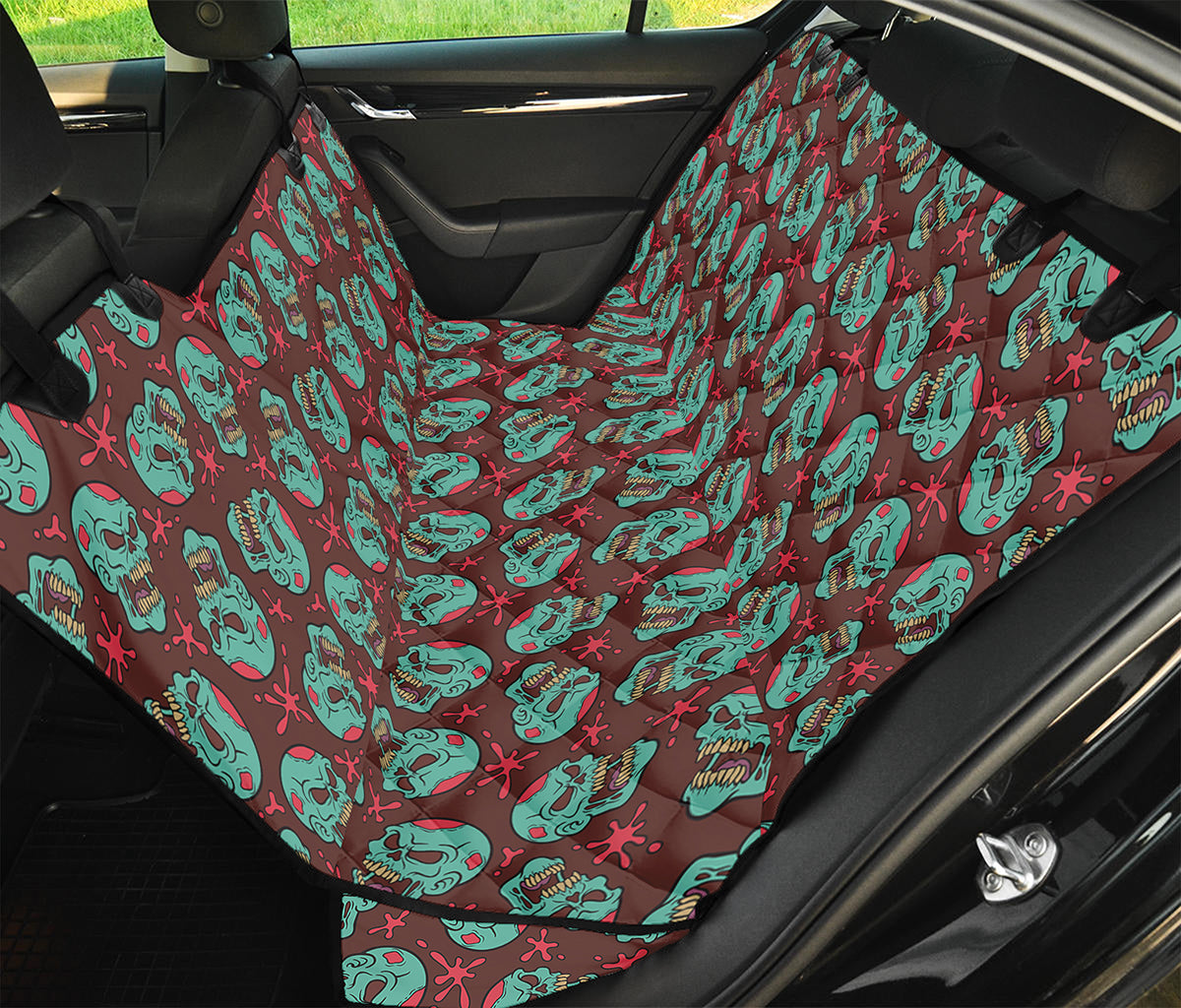 Bloody Zombie Pattern Print Pet Car Back Seat Cover