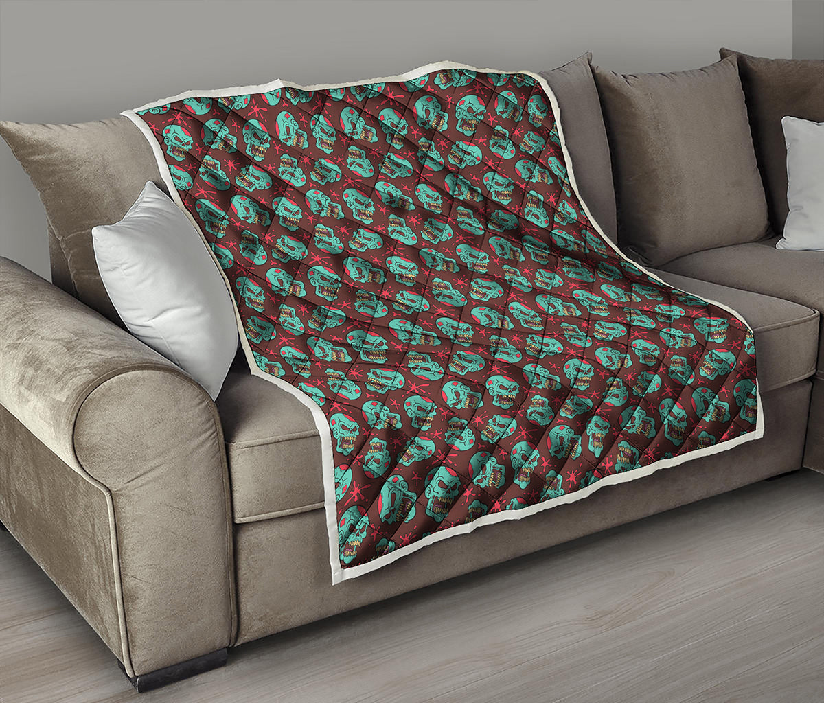 Bloody Zombie Pattern Print Quilt