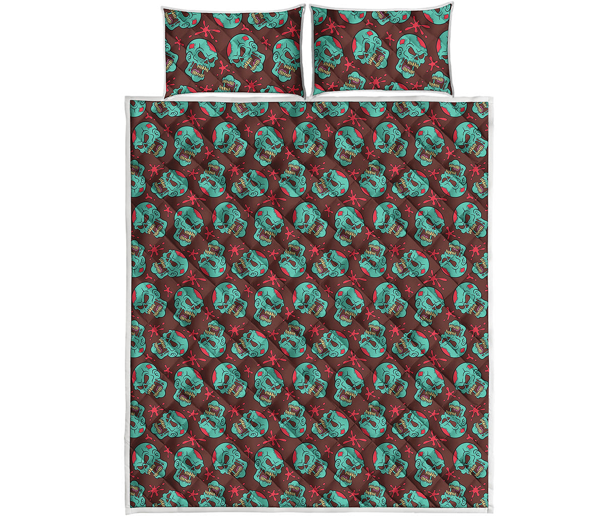 Bloody Zombie Pattern Print Quilt Bed Set