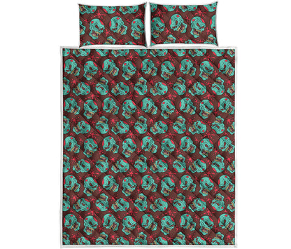 Bloody Zombie Pattern Print Quilt Bed Set