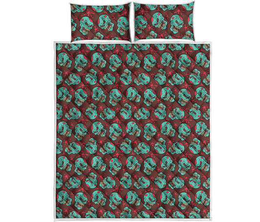 Bloody Zombie Pattern Print Quilt Bed Set