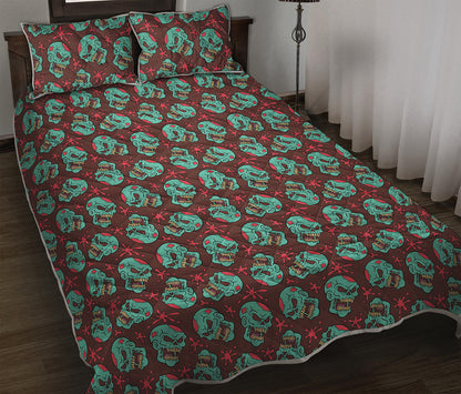 Bloody Zombie Pattern Print Quilt Bed Set