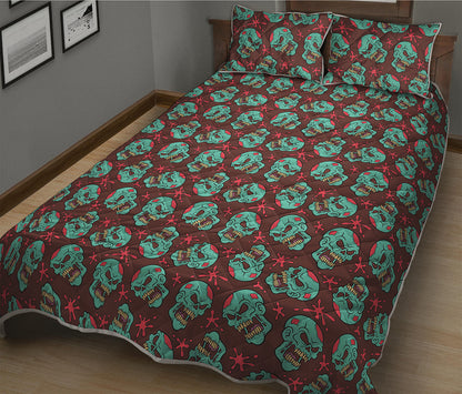 Bloody Zombie Pattern Print Quilt Bed Set