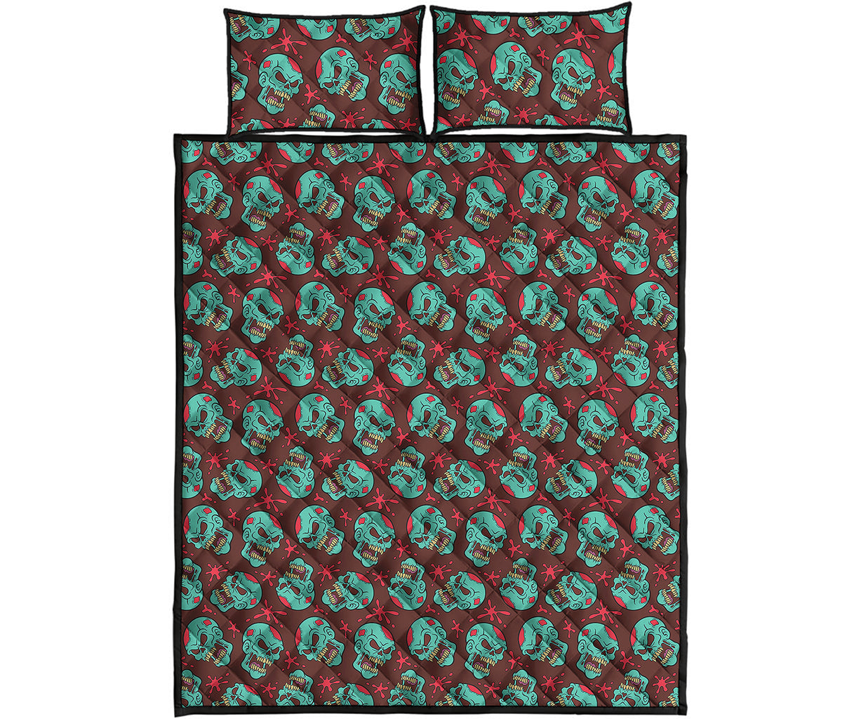 Bloody Zombie Pattern Print Quilt Bed Set